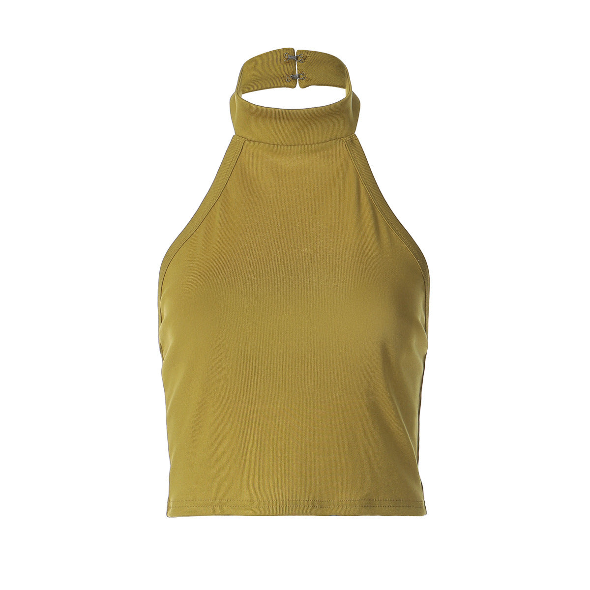 Solid-color Backless Halter-neck Sleeveless Top For Women