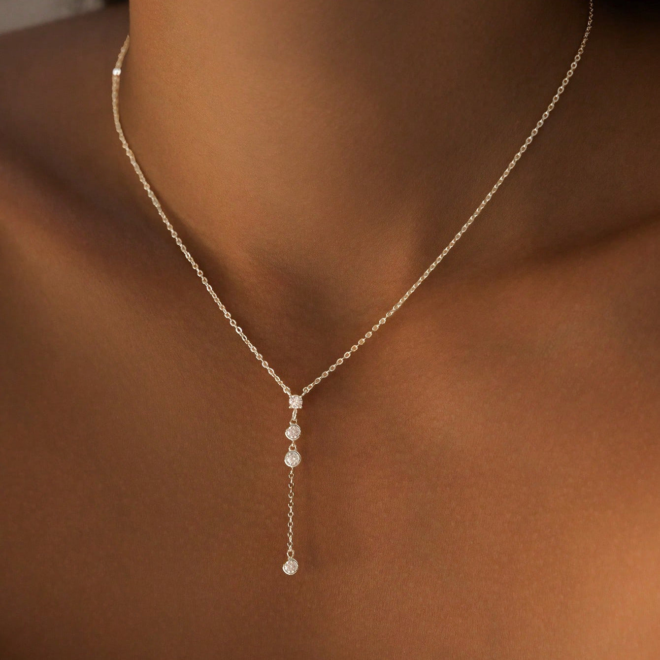 925 Silver Light Luxury Minimalist Y-Shaped Geometric Necklace Niche Designer-Style Jewelry