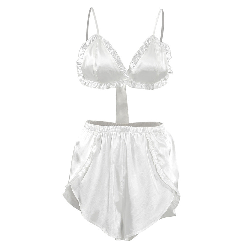 Ruffled Lace Sexy Pajamas Womens SpringSummer Viscose Slip Camisole