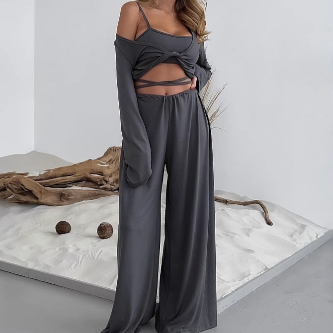 Comfortable Modal Long-sleeve Pajama Set With Long Pants