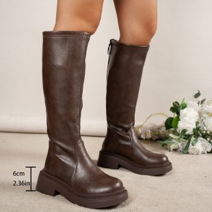 Womens Thick-soled Height-enhancing Slimming Riding Boots