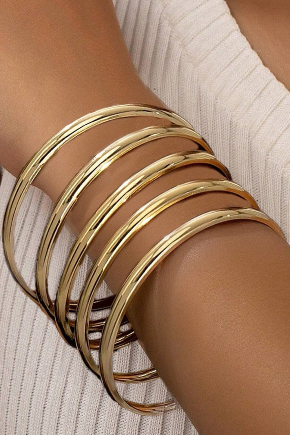 Gold Multi Layer Bangle Bracelet-1