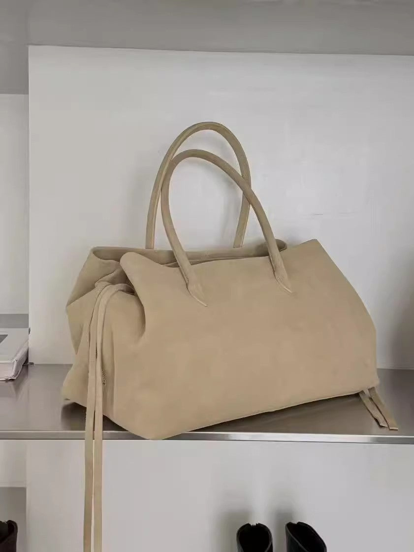 Fashionable All-match Suede Tote Commuter Design Portable Shoulder Messenger Bag