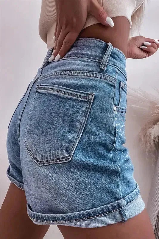 Ashleigh Blue Rhinestone Denim Shorts