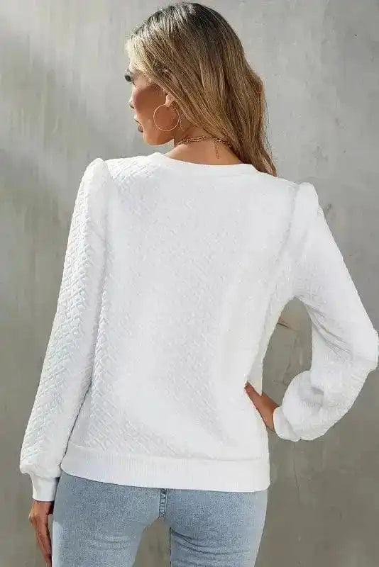 Ivory Elegance Textured Top