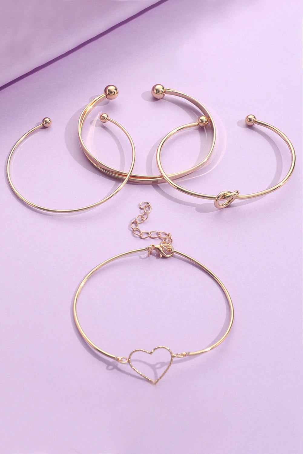 Gold Love Geometric Cross Bracelet 4-piece Set-1