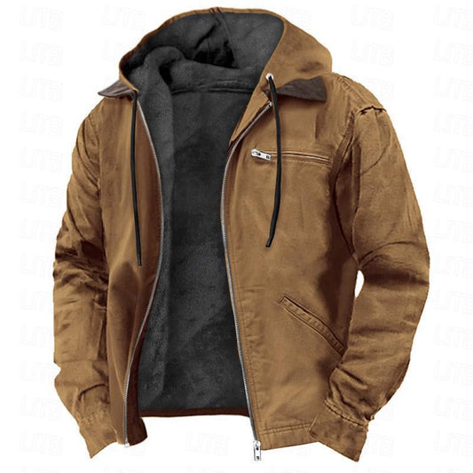 Men's Fleece-Lined Zip Pocket Jacket Coat