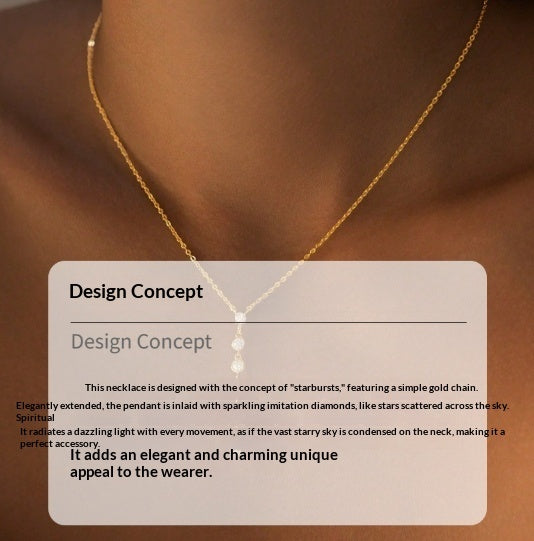 925 Silver Light Luxury Minimalist Y-Shaped Geometric Necklace Niche Designer-Style Jewelry