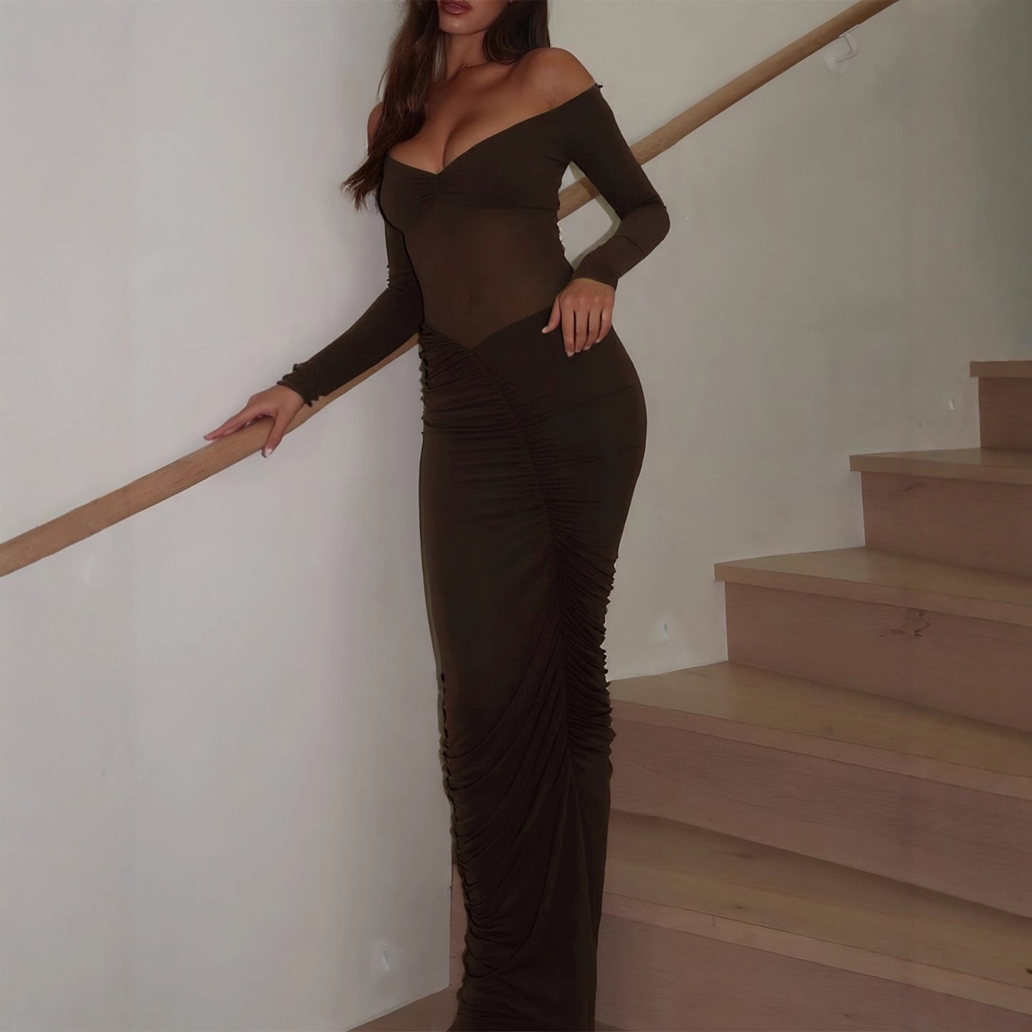 Robe de soirée plissée