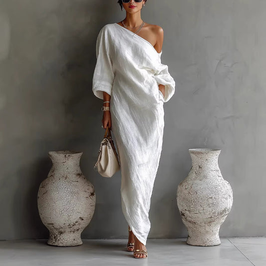 Breathable Asymmetrical One-shoulder Dress