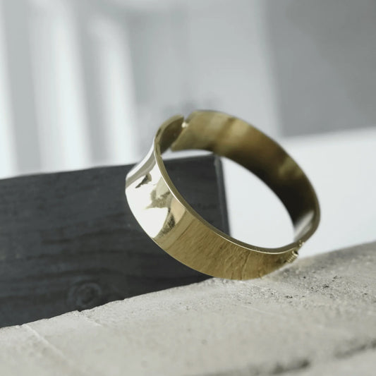 Passion Waterproof Minimalistic Statement Bangle Bracelet 18K Gold Plating