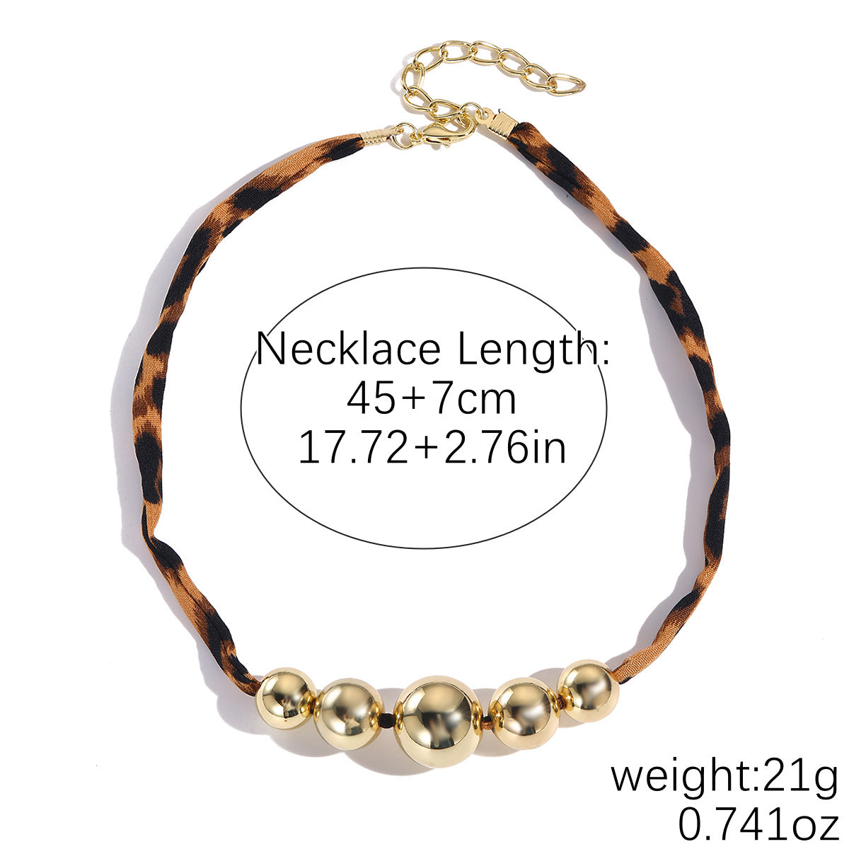 Retro High-End Leopard Print Scarf Necklace