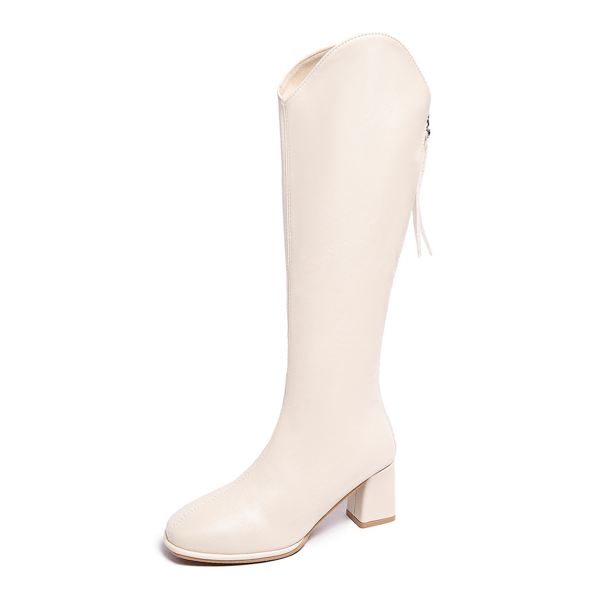 Womens New Square-toe High-heeled Over-the-knee Boots