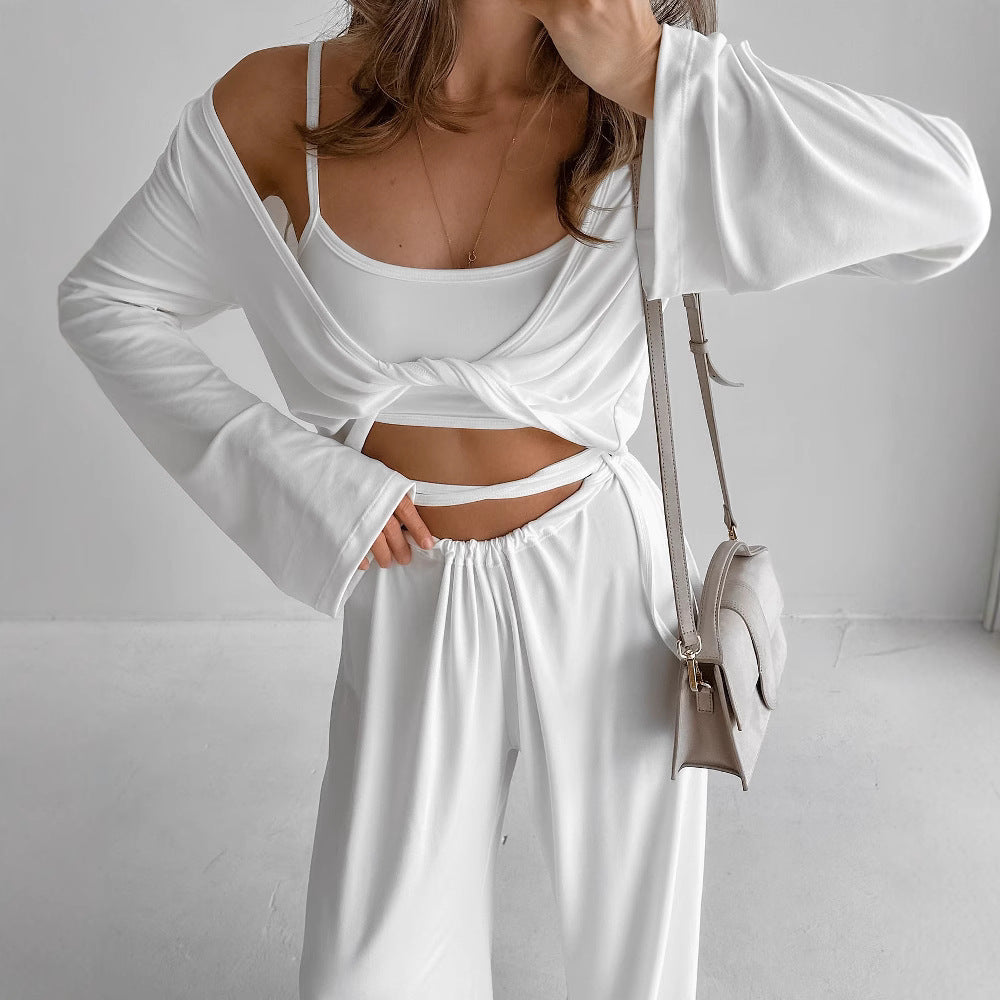 Comfortable Modal Long-sleeve Pajama Set With Long Pants