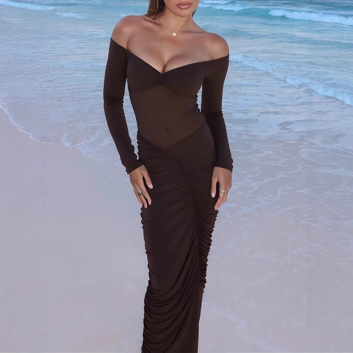 Robe de soirée plissée