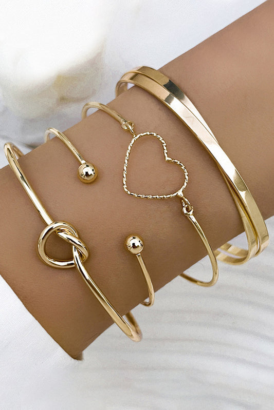 Gold Love Geometric Cross Bracelet 4-piece Set-0