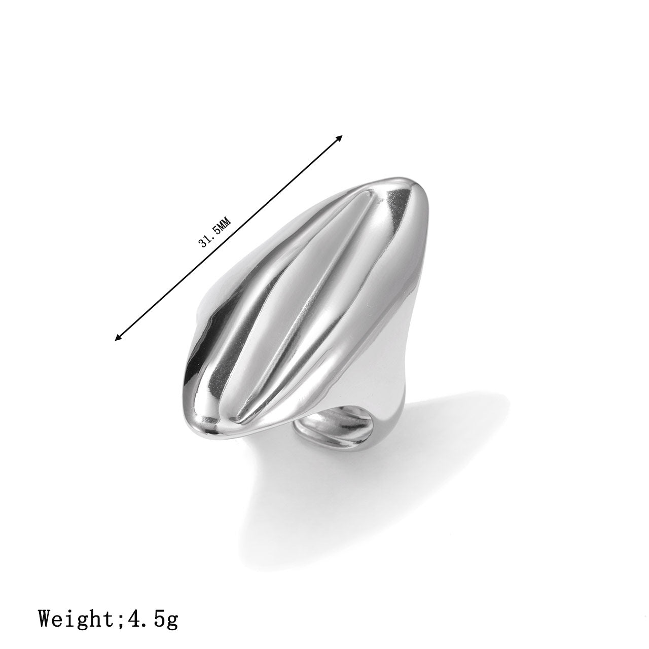Women's Exaggerated Wind Ring Geometry Titanium Steel
