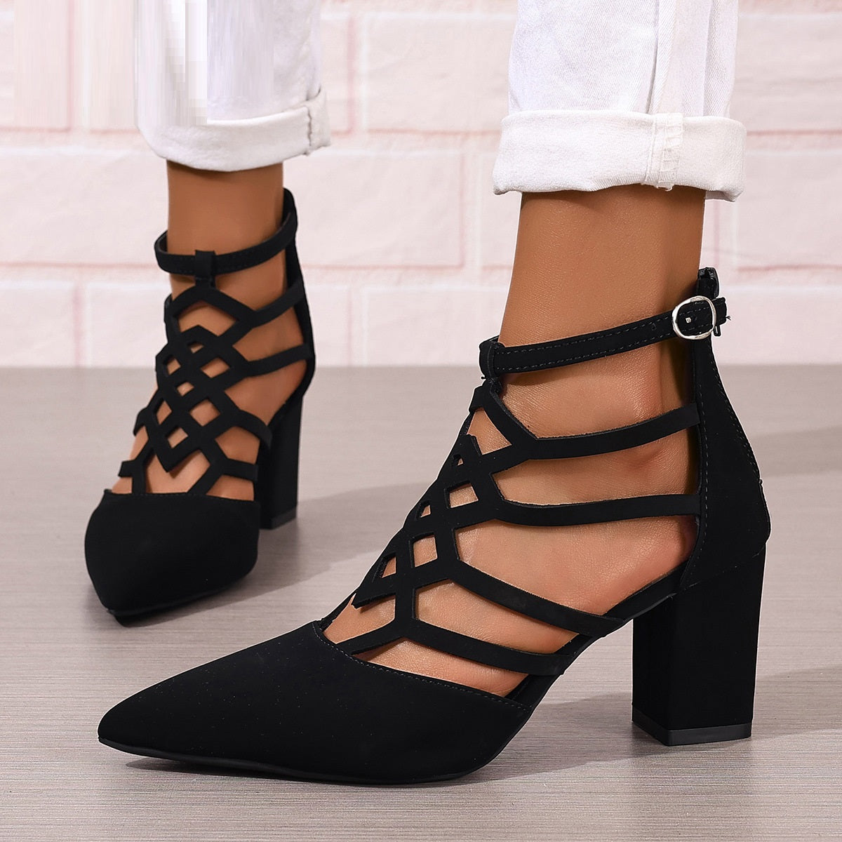 Fashion High Heel Professional Pointed-toe Hollowed High Heel Sandals