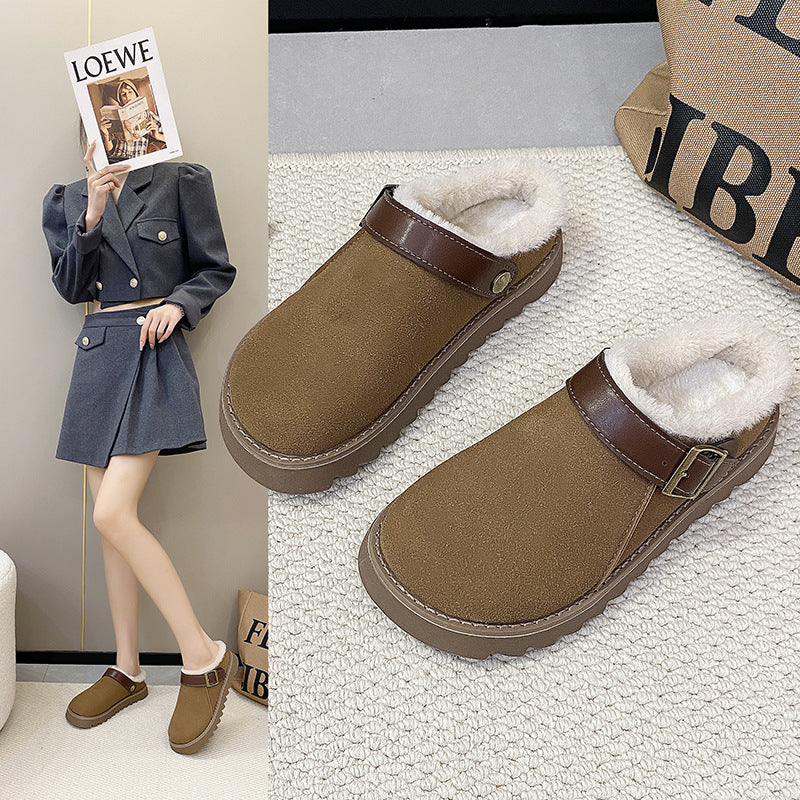 New Integrated Thickened Plush Warm Snow Boots