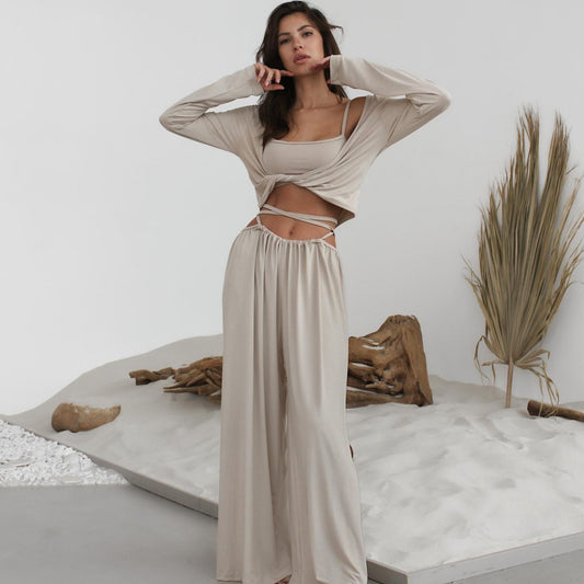 Comfortable Modal Long-sleeve Pajama Set With Long Pants