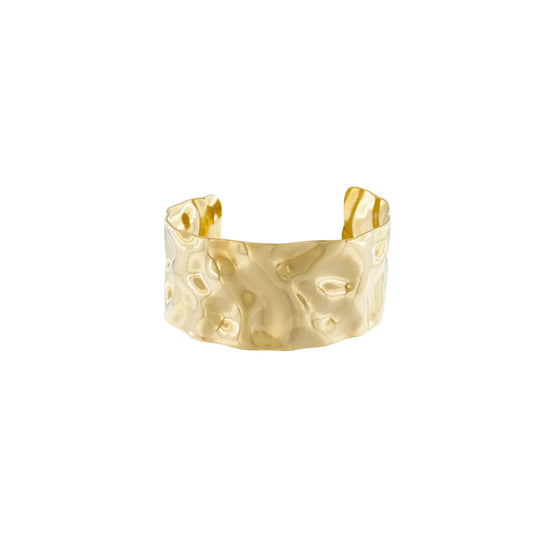 Courage Waterproof Organic Statement Cuff Bracelet 18K Gold Plating-0