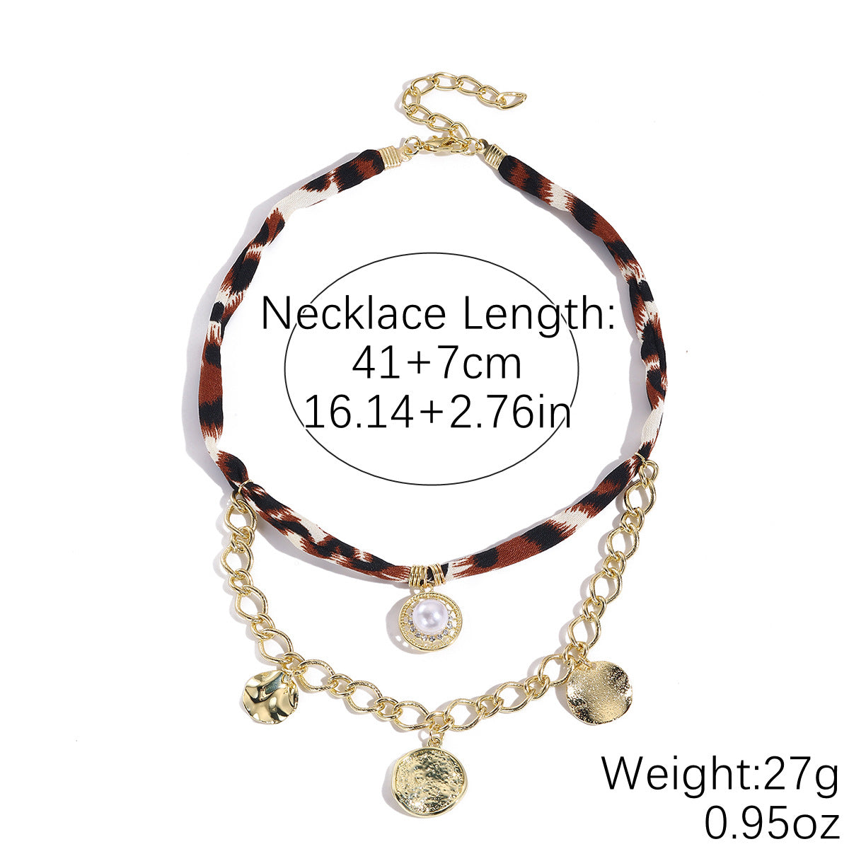Retro High-End Leopard Print Scarf Necklace