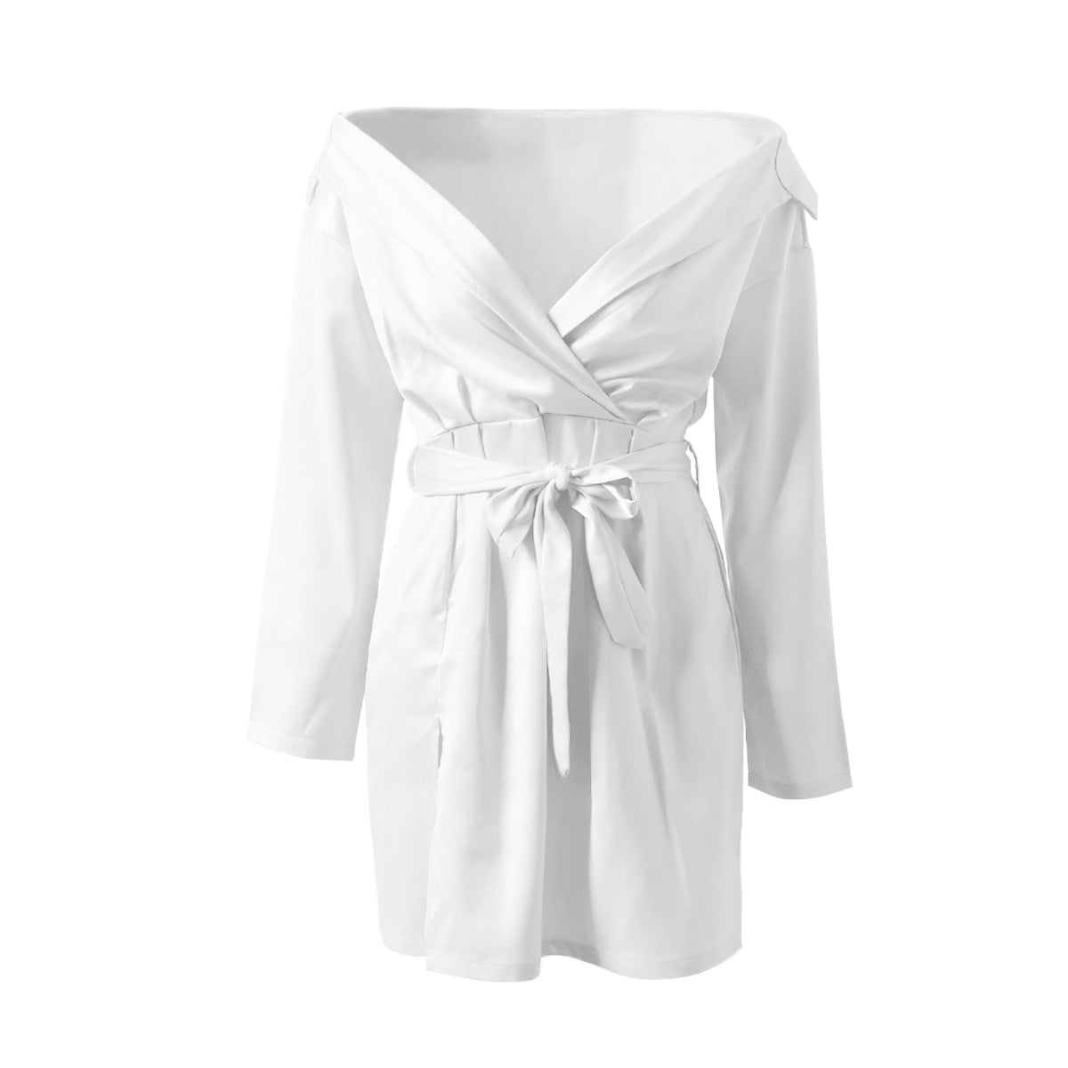 Womens Casual Slim-fit Short Shirt Dress