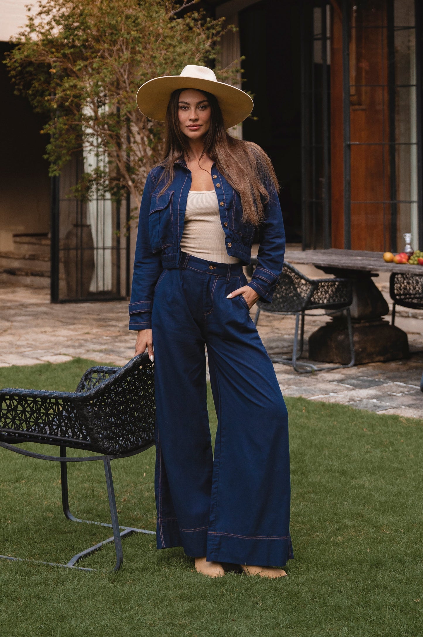 Pantalon large en lin Orion