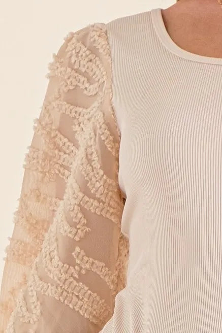 And The Why Textured Puff Sleeve Bodysuit-4