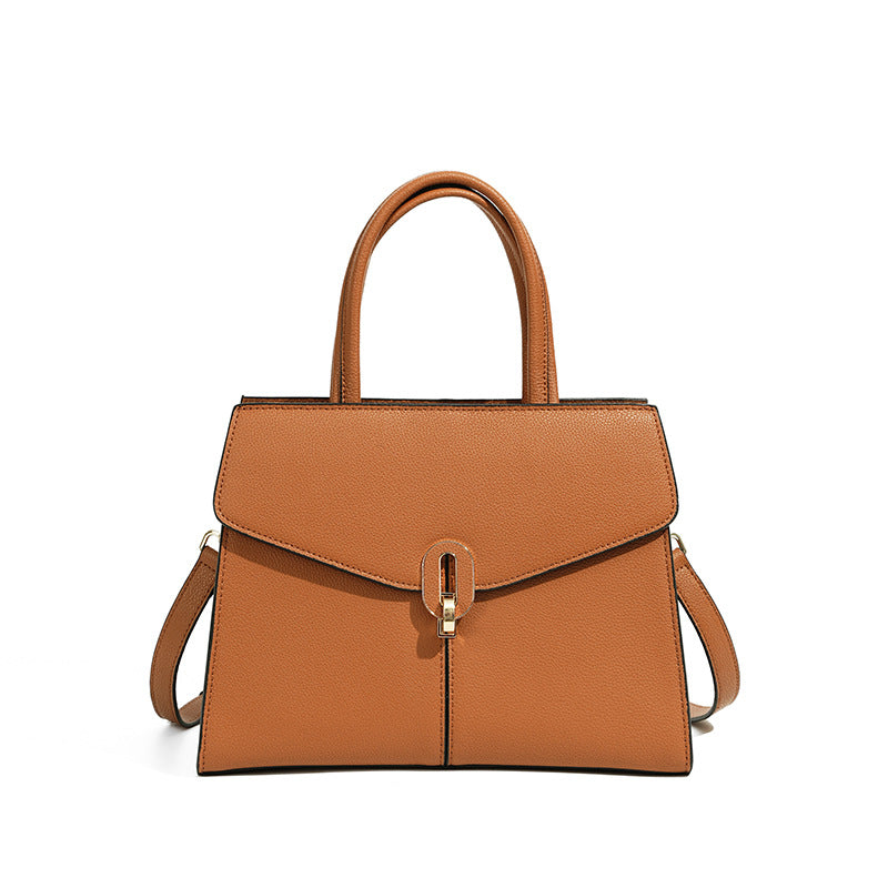 Red Leather Commuting High-grade Handbag