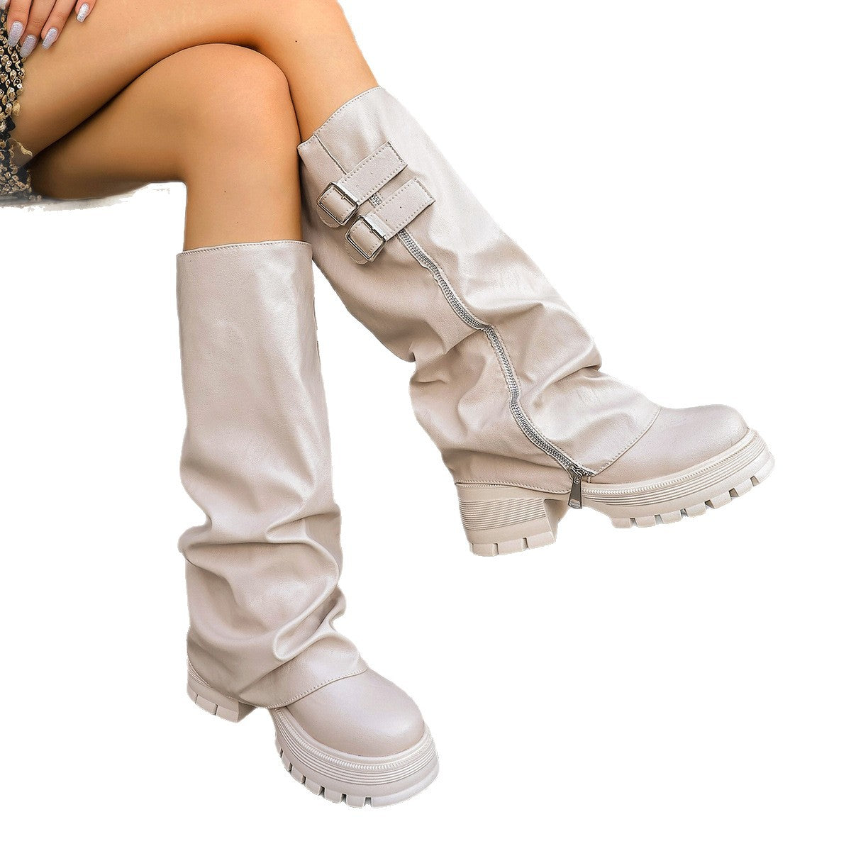 Distressed Cross-border Western Fashion Pants Boots