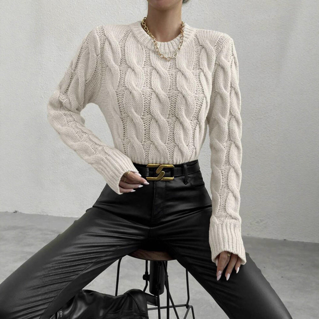 Loose-fitting Knitted Women's Pullover Sweater