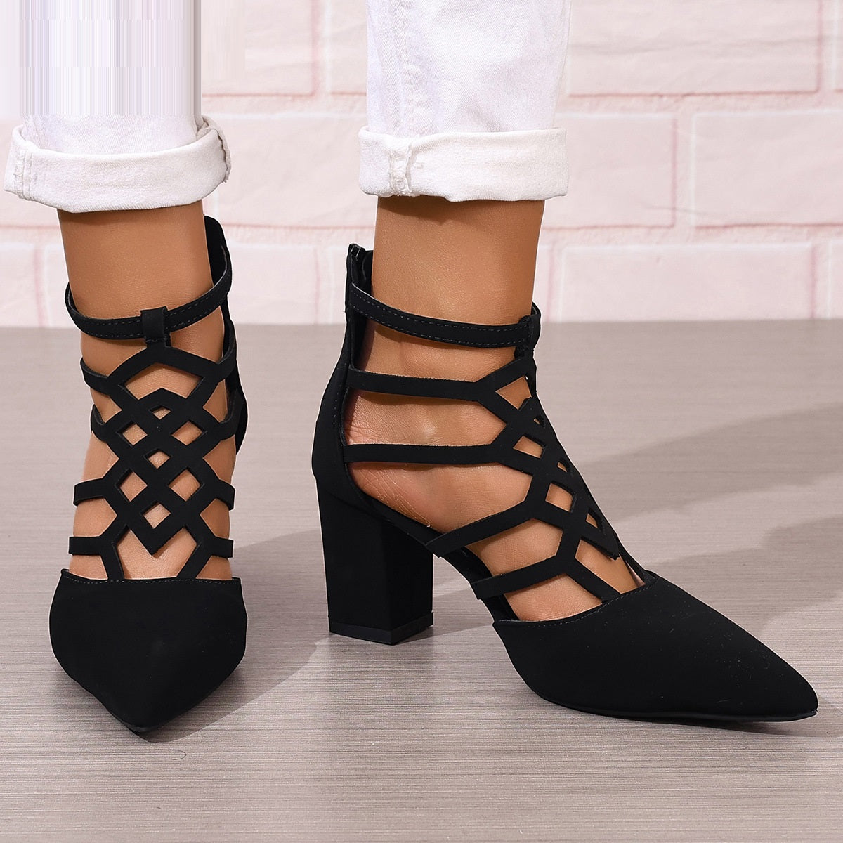 Fashion High Heel Professional Pointed-toe Hollowed High Heel Sandals