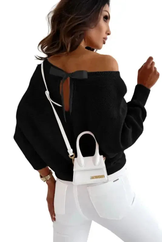 Pull à manches dolman avec nœud en ruban noi