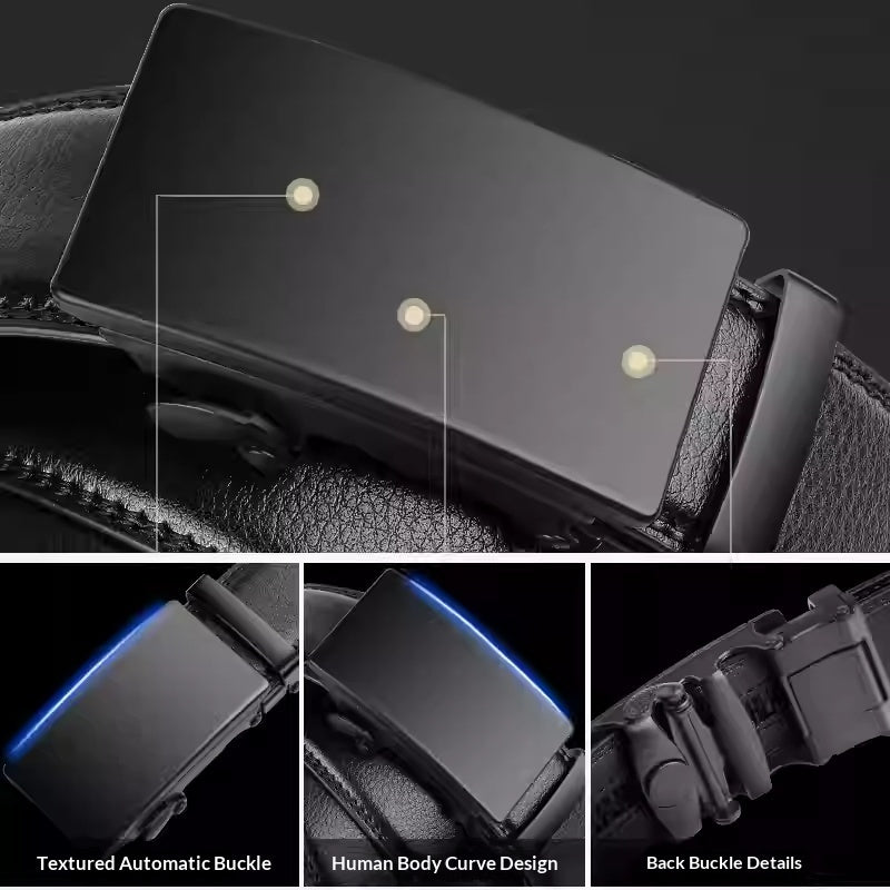 Men's High-end Genuine Leather Automatic Buckle Belt
