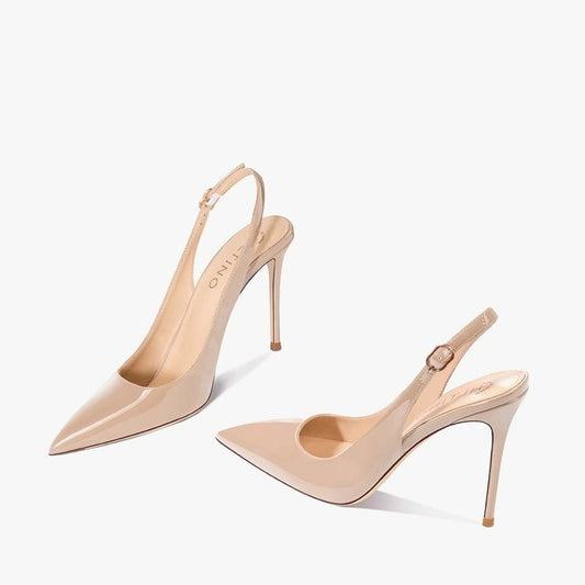 Nude Soft Leather Hollow Female Ankle-strap High Heels