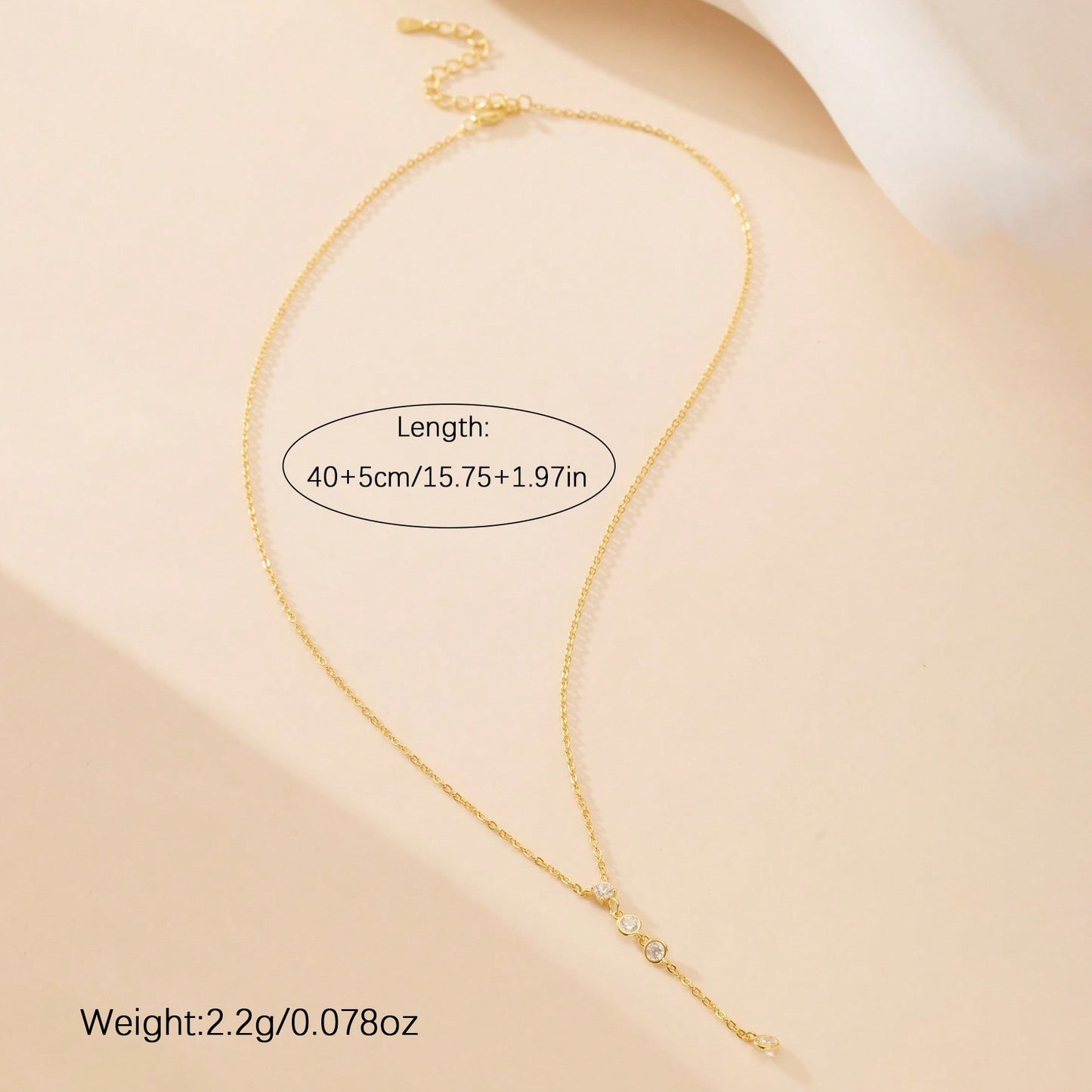 925 Silver Light Luxury Minimalist Y-Shaped Geometric Necklace Niche Designer-Style Jewelry