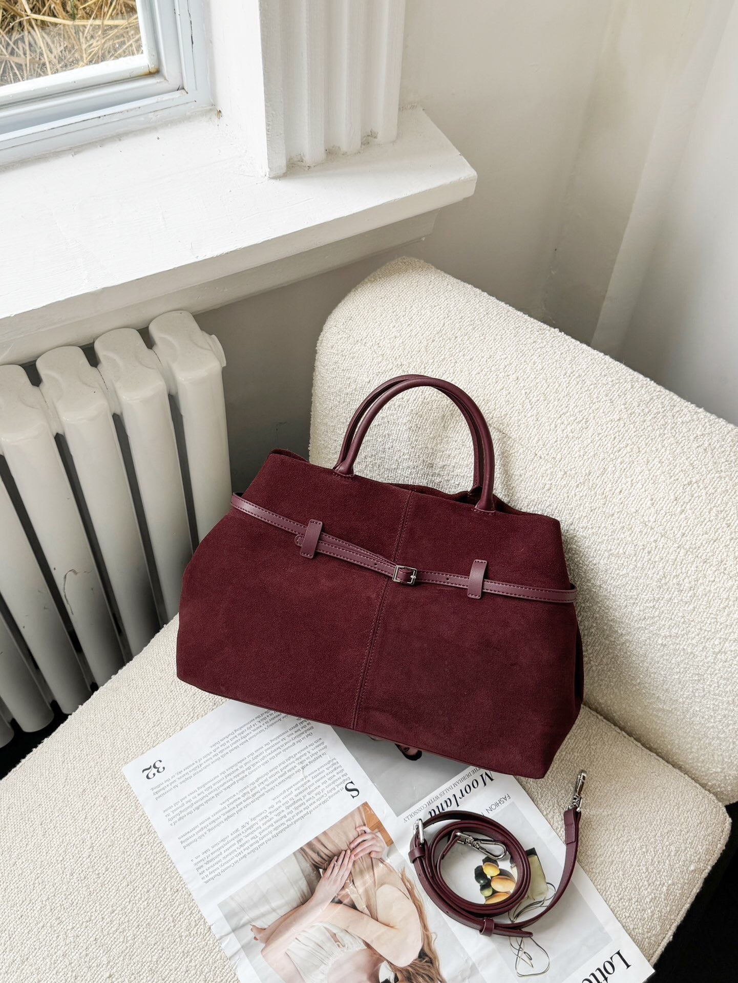 High-grade Suede Retro Easy Matching Commuter Frosted Portable Shoulder Crossbody Bag