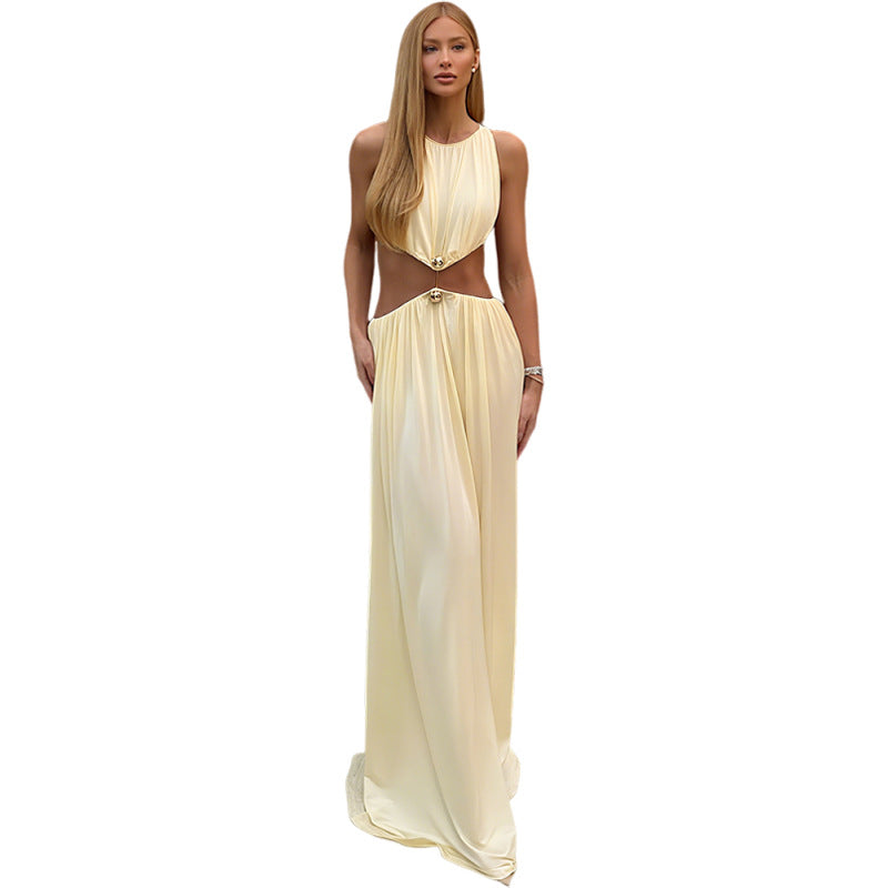Womens Fashionable Sexy Midriff-baring Sleeveless Dress