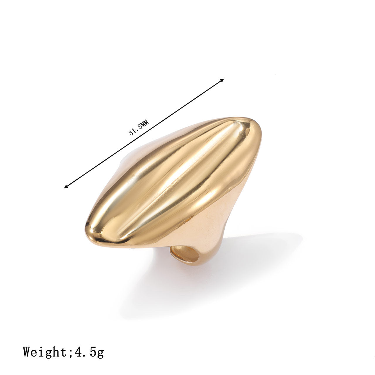 Women's Exaggerated Wind Ring Geometry Titanium Steel