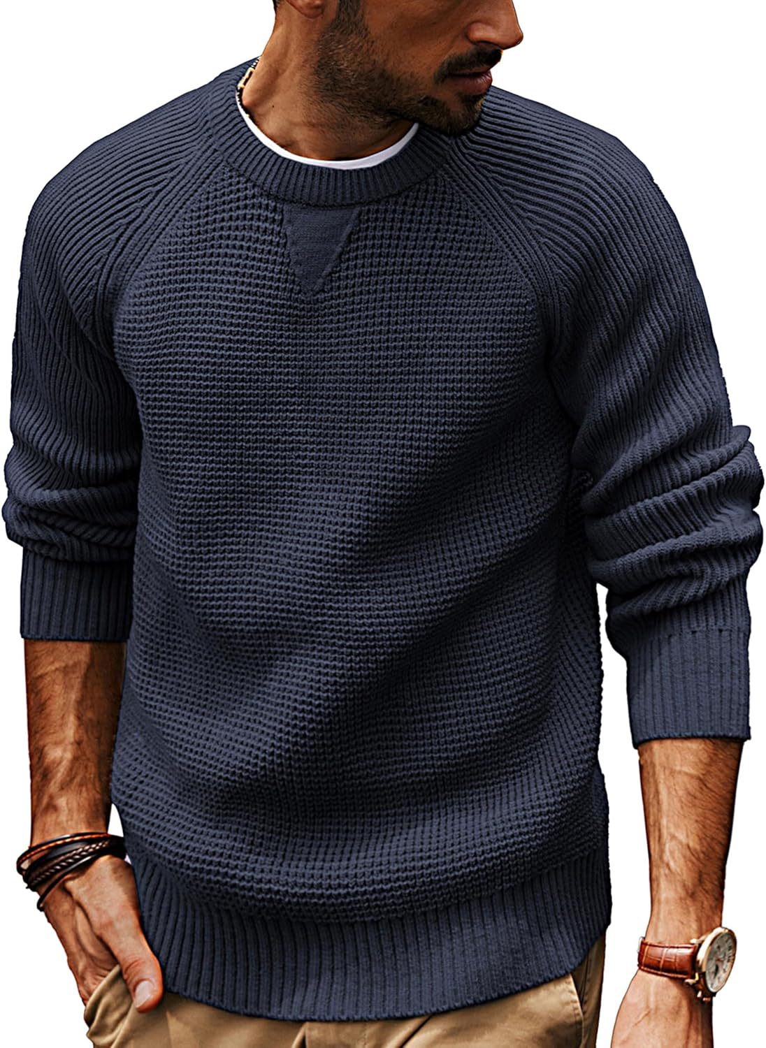 Men's Retro Heavyweight Thickened Sweater Loose-Fit Casual Knitwear