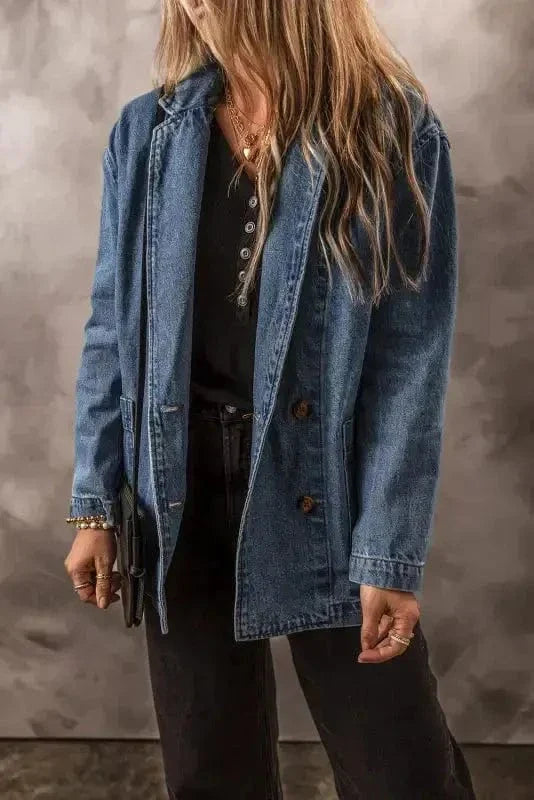 Urban Edge Lapel Denim Jacket-3