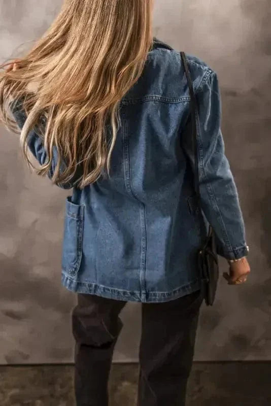 Urban Edge Lapel Denim Jacket-1