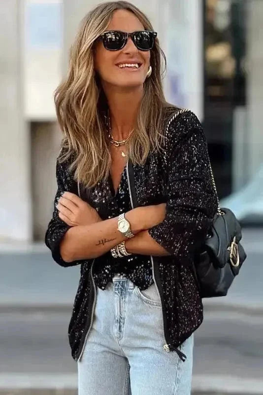Sequin Swirl Zip-Up Jacket-2