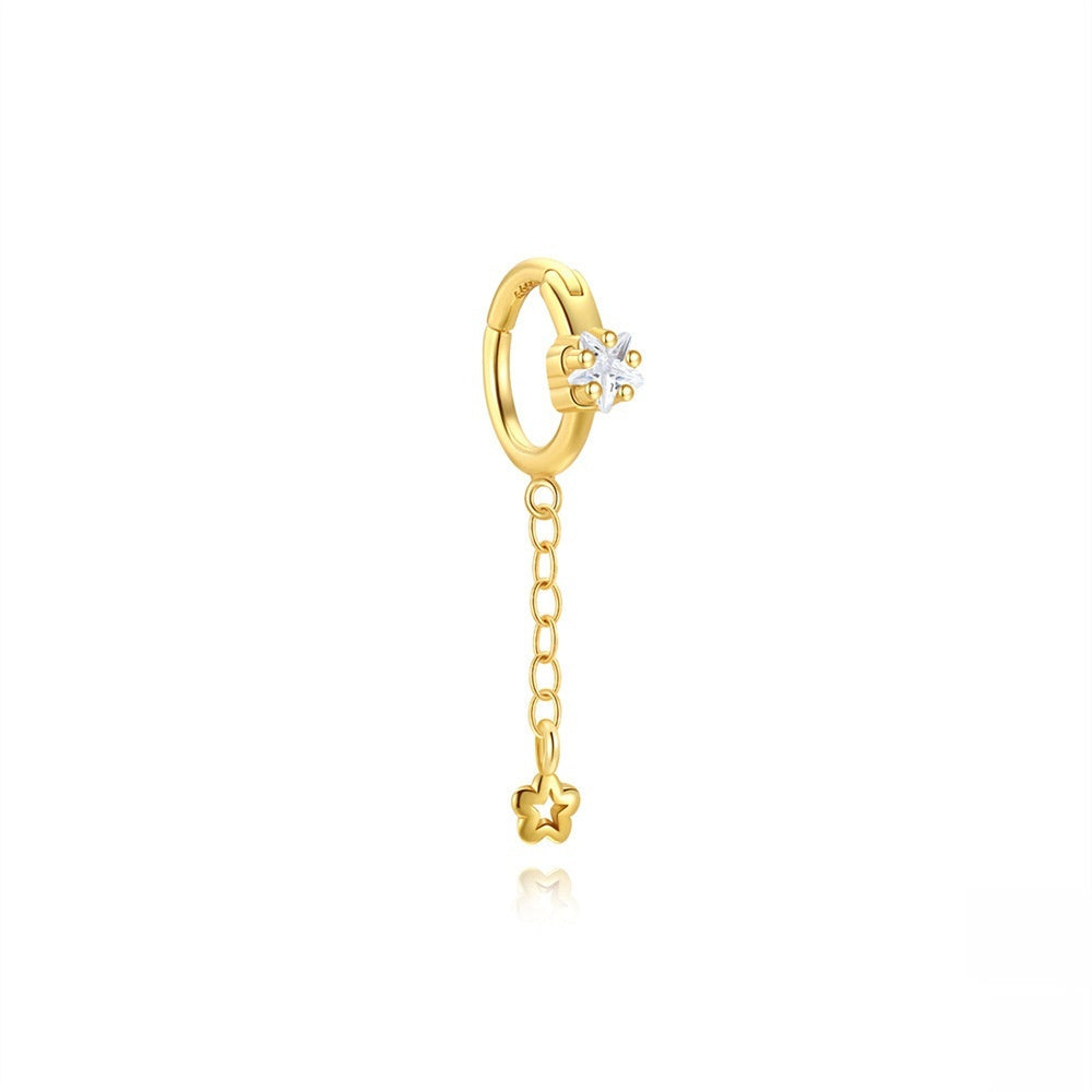 European And American-style Fashion Cross-chain Tassel Earrings