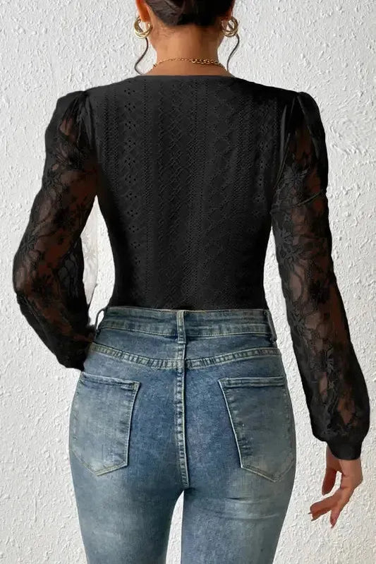 Frenchy Lace Sleeve Bodysuit