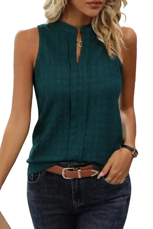 Sea Green Lattice Tank Top