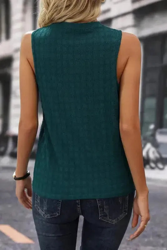 Sea Green Lattice Tank Top